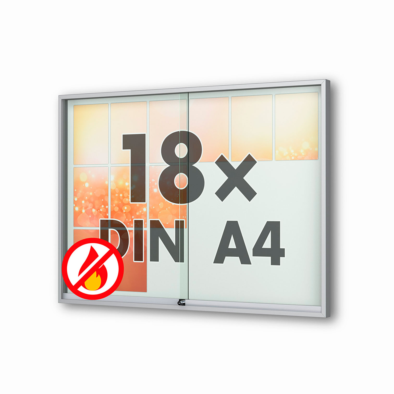 18 x DIN A4 Schaukasten Fortis mit Schiebetüren 18 x DIN A4 Schaukasten Fortis mit Schiebetüren