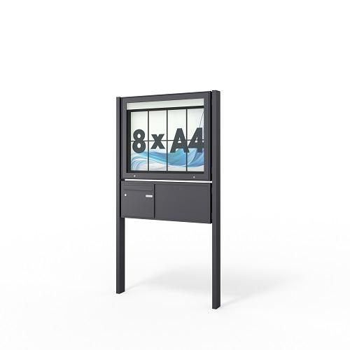 Schaukasten mit Briefkasten Schaukasten mit Briefkasten